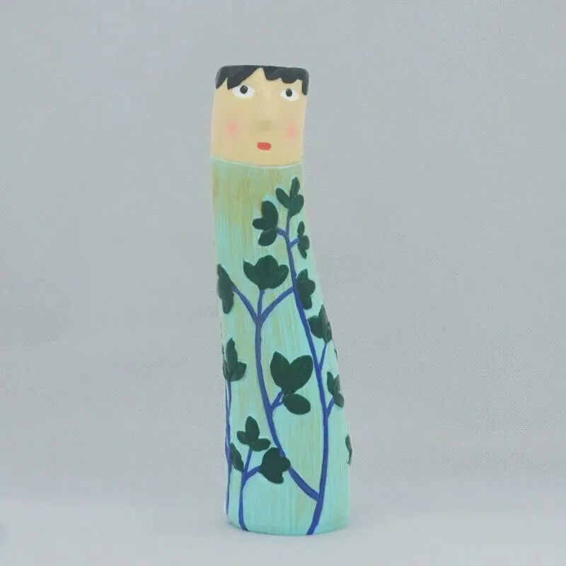 Bohemian face vase handmade resin dried flowers home décor
