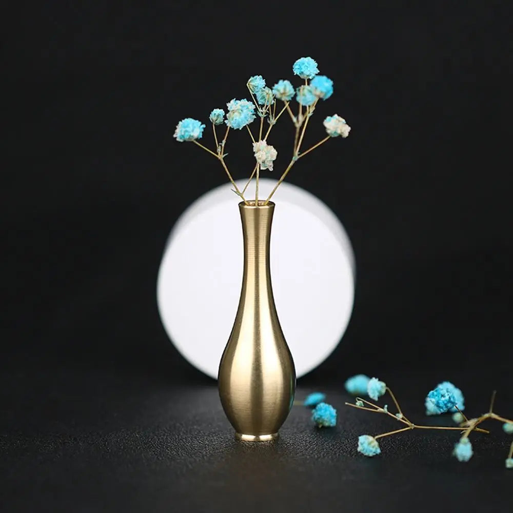 Mini copper antique vase desktop plant ornament living room