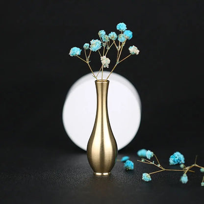 Mini copper antique vase desktop plant ornament living room