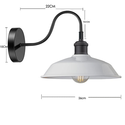 White Farmhouse Gooseneck Outdoor Wall Sconce