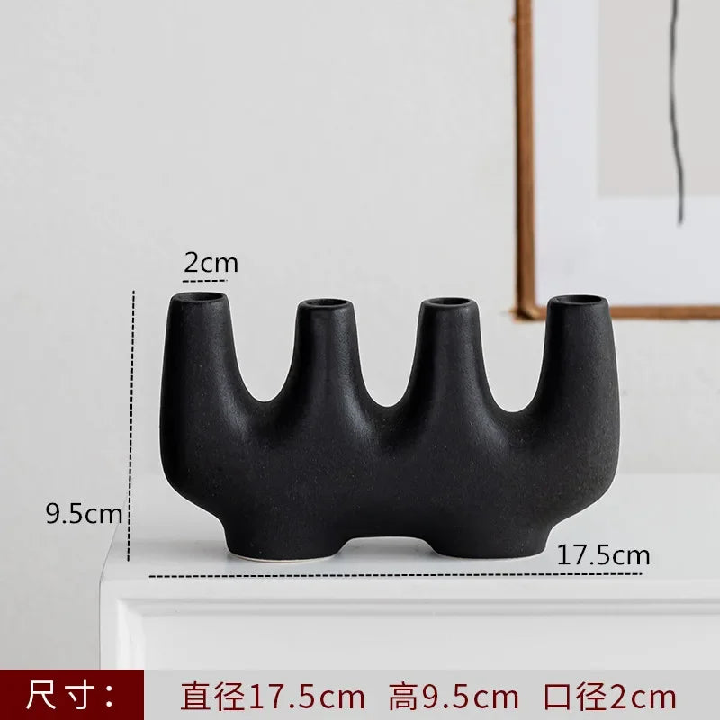 Nordic Black & White Art Ceramic Vase | Aurelia