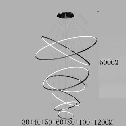 Dimmable ring chandelier with knob switch and remote control