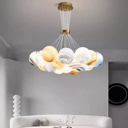 Ironwork and acrylic chandelier with a 47.2 in adjustable drop