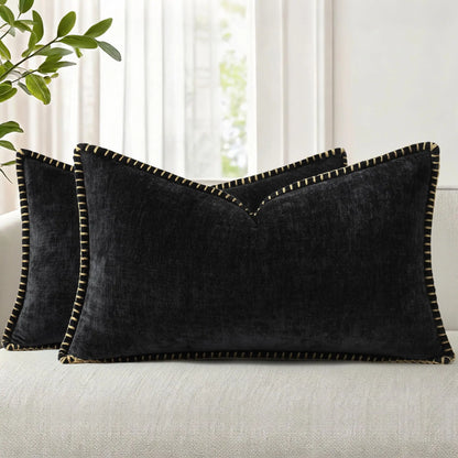 Soft Chenille Lumbar Pillow Cover — styling detail