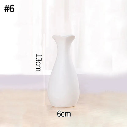 Nordic white ceramic mini vase styled on dining table
