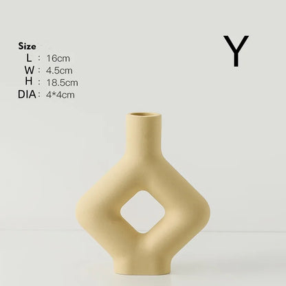 INS ceramic art vase modern living room floral arrangement décor