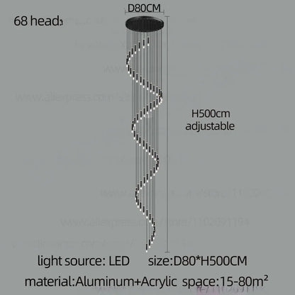 Twenty four head rod chandelier in black and gold, 19.7 by 157.5 inches
