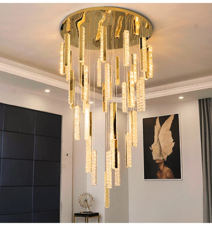 Large luxury crystal chandelier with K9 crystal on plated steel