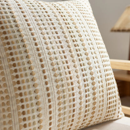 Yarn-Dyed Polka Dot Pillow Cover — styling detail
