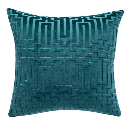 Geometric Velvet Throw Pillow Cover — styling detail