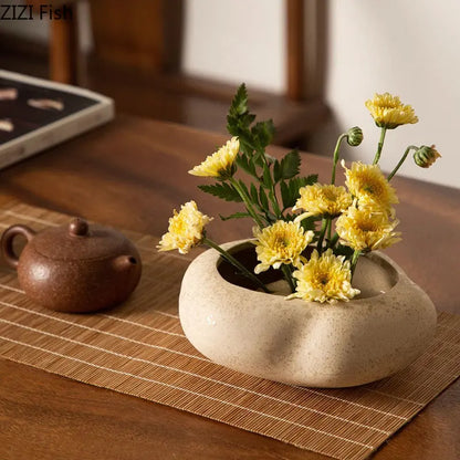 Ceramic lotus vase zen inspired modern desk decoration