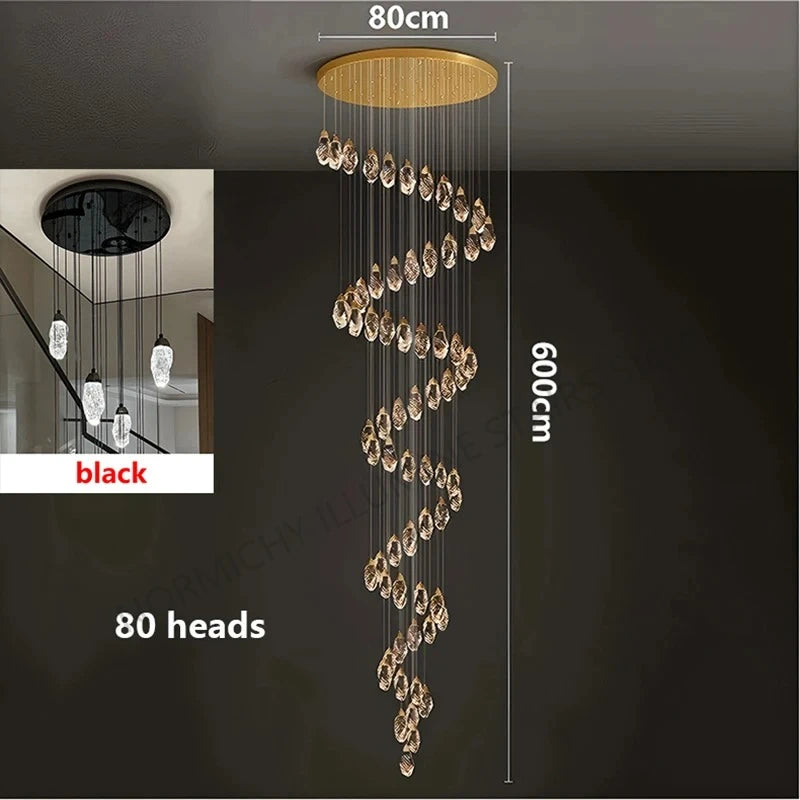 Remote dimmable crystal chandelier shifting its color temperature