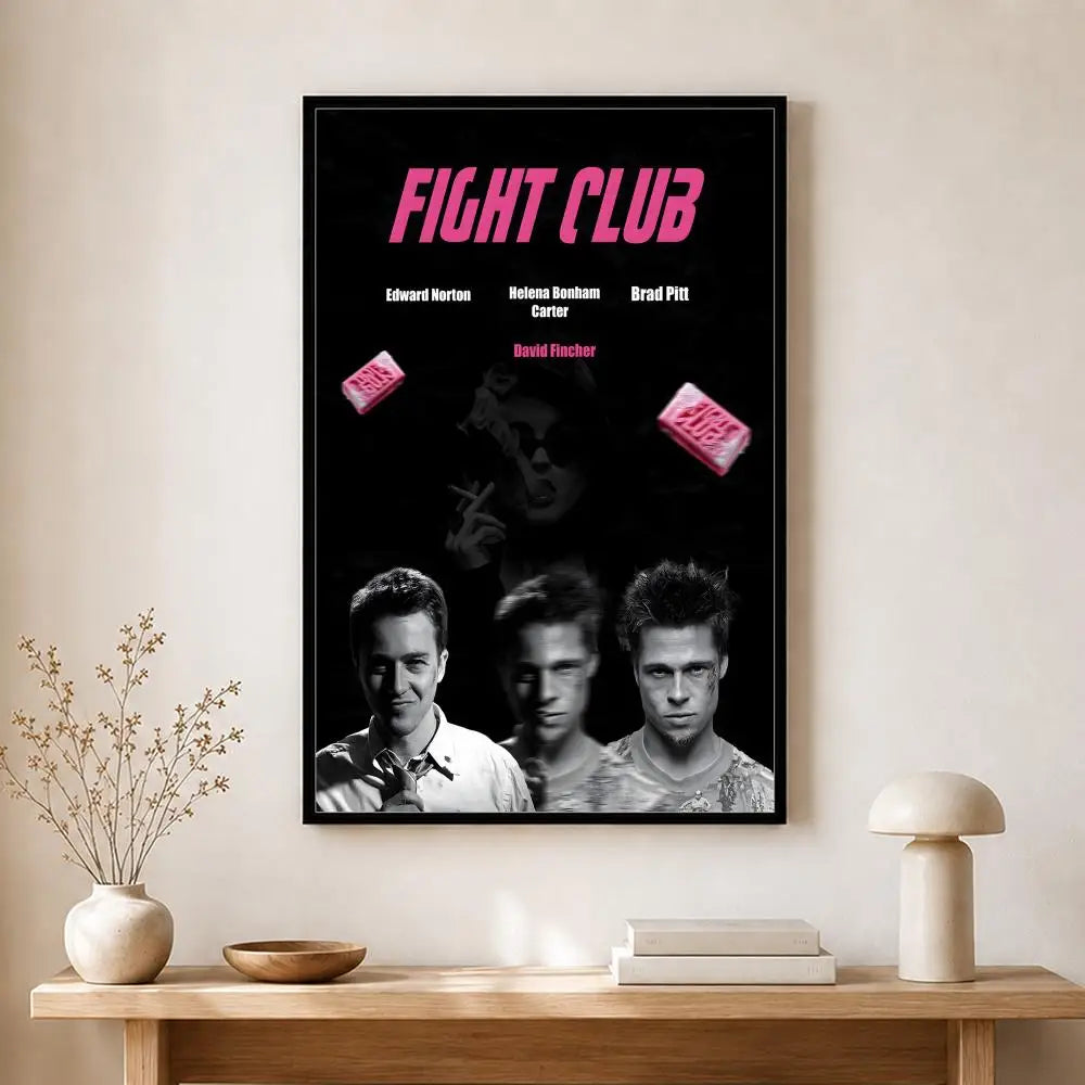 Fight Club Movie Retro Art Canvas Wall Art Poster