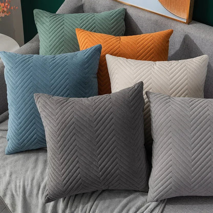 Quilted Velvet Throw Pillow Cover — alternate view