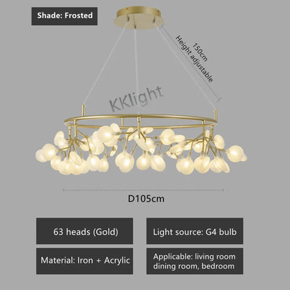 Black firefly chandelier with 81 acrylic heads in style B layout