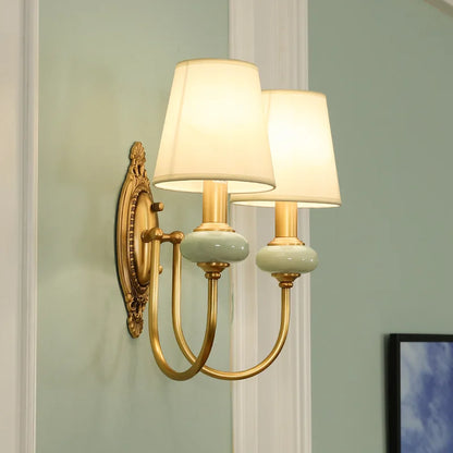 copper wall sconce, side profile showing mounting depth