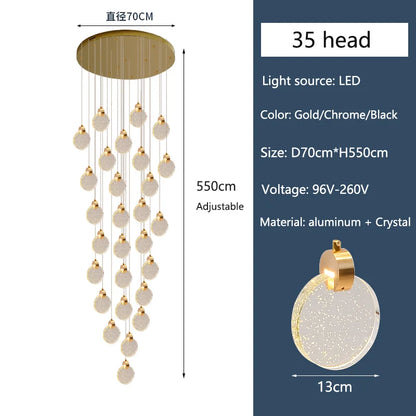 Dimmable postmodern crystal chandelier on a self contained mount