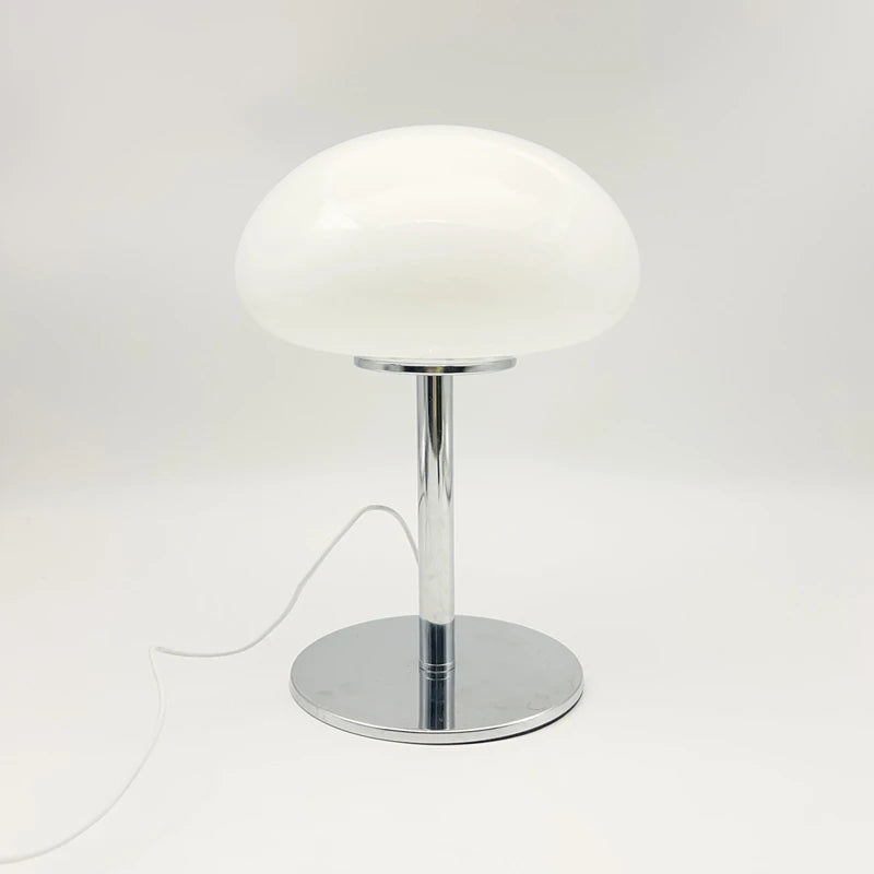 Cloud table lamp in dark room warm ambient glow atmospheric view