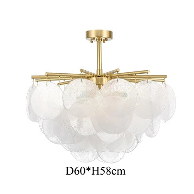 Bubble glass chandelier at 23.6 in across for a dining table