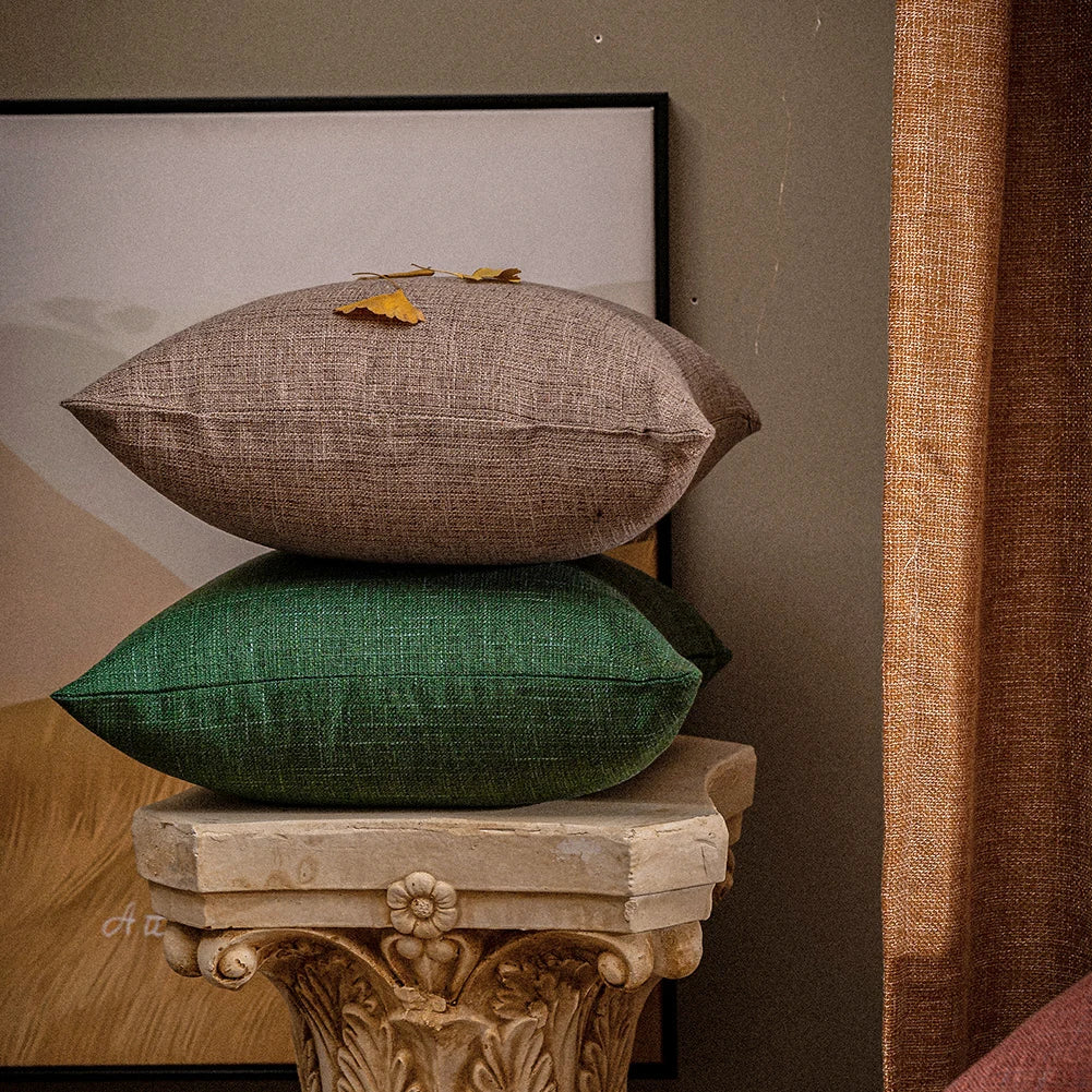 Solid Fabric Throw Pillow Cover — detail