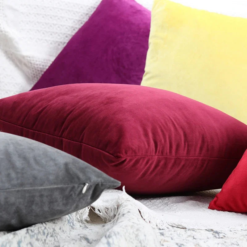 Nordic Velvet Throw Pillow Cover — styling detail