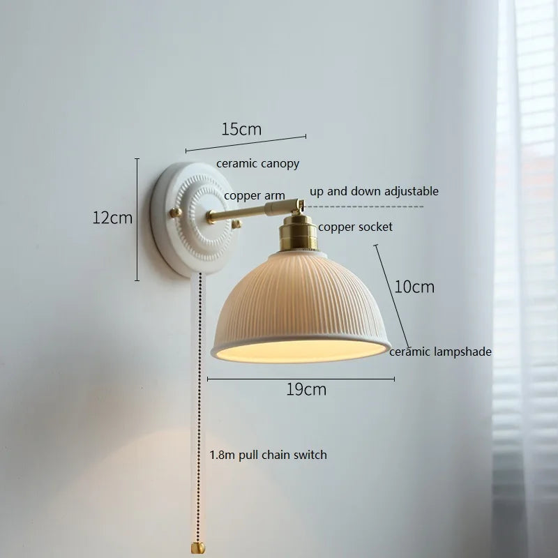 American Brass Ceramic Wall Sconce