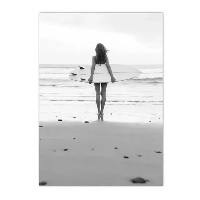 Beach Camper Van Surf Ocean Landscape Canvas Wall Art