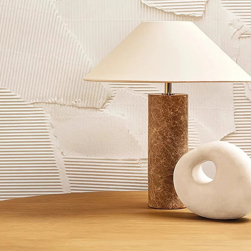 Marble table lamp two size variants D32 and custom comparison