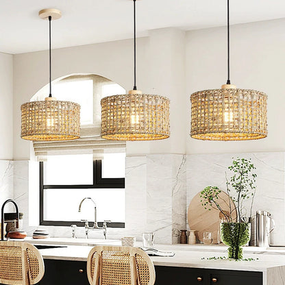 Wicker Basket Pendant Light
