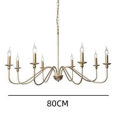 Vintage metal chandelier in black, non-dimmable, with assembly required