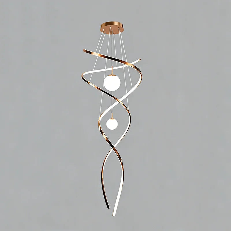 Style C crystal chandelier in rose gold with warm white LED light