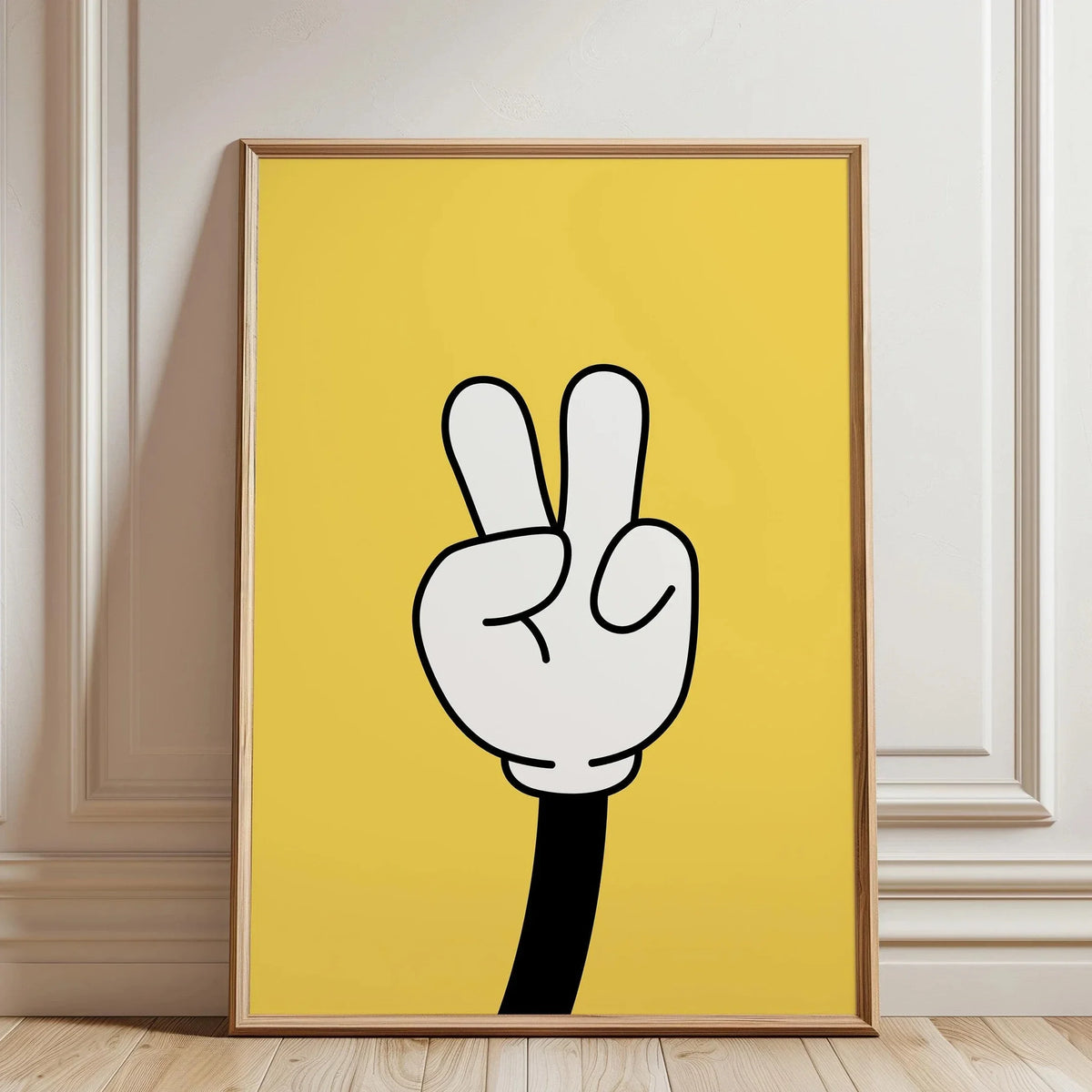 Retro Rock Hand Graphic Canvas Wall Art