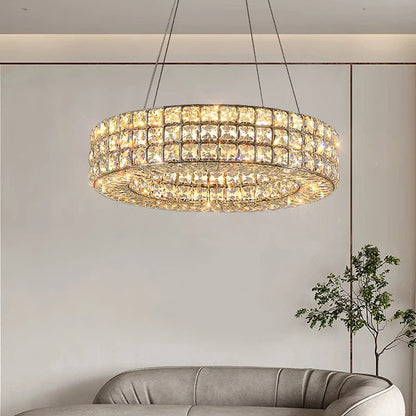 Silver halo chandelier at 39.4 in diameter with included LED bulbs
