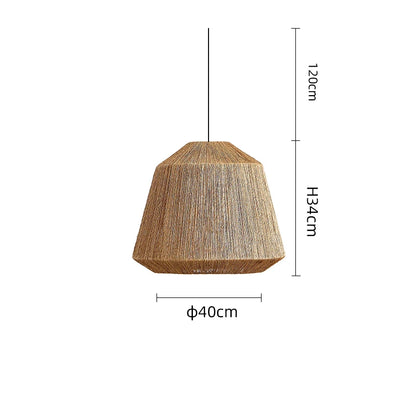 Woven bamboo chandelier with a single E27 light source