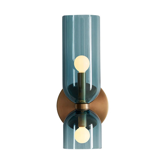 glass wall sconce, front view on white background
