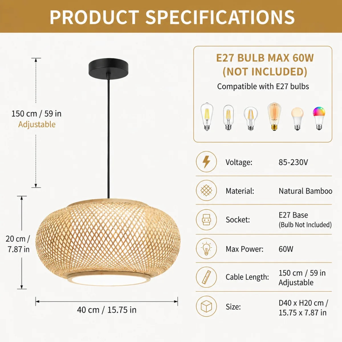 Japandi bamboo chandelier shade with traditional craft weaving