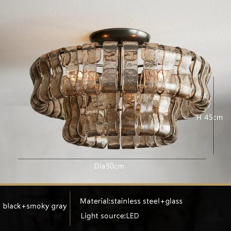 Gold frame chandelier at 19.7 in across with clear glass shades