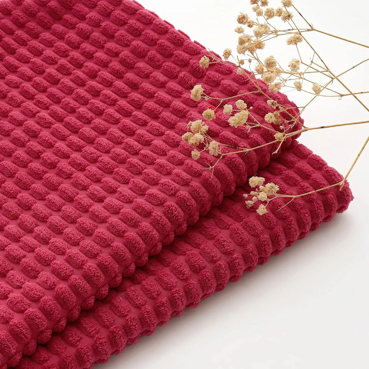 Christmas Red Corduroy Pillow Cover — styling detail