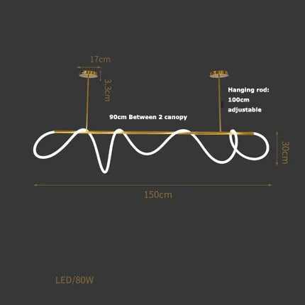 Linear Bar Pendant Light