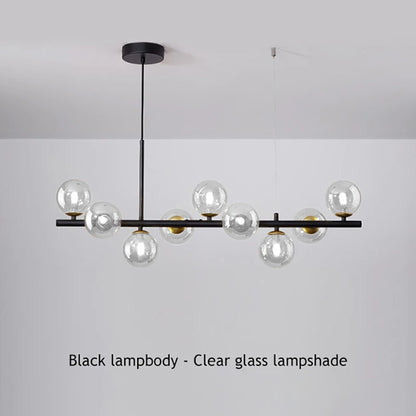 Nine head linear chandelier 32.7 in long on a cord pendant drop