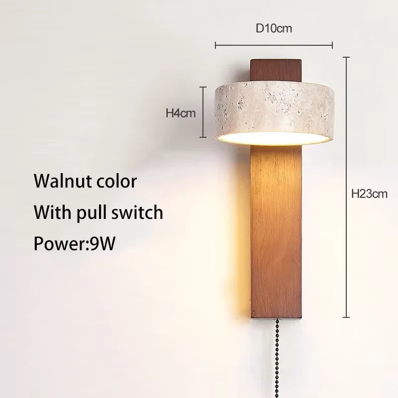 Wabi-Sabi Travertine Rotatable Wall Sconce