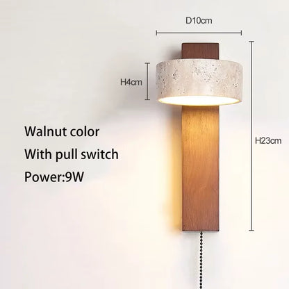 Wabi-Sabi Travertine Rotatable Wall Sconce