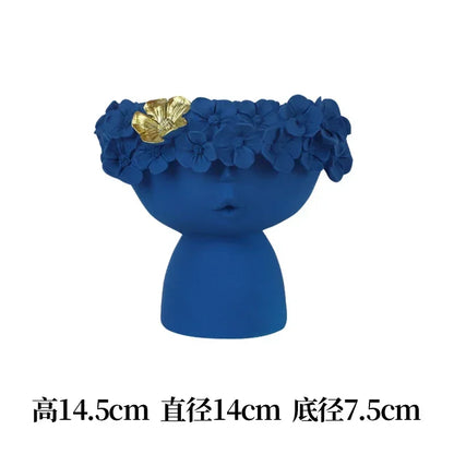 Nordic cute girl flower vase living room desktop décor