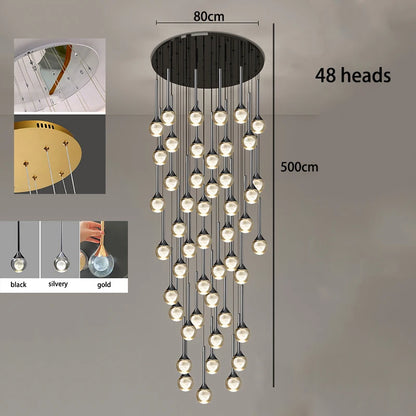 Crystal cluster chandelier with LED bulbs included, 90 to 260V
