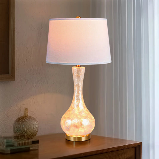 Opal glass luxury table lamp 28 inch US plug hotel room warm glow