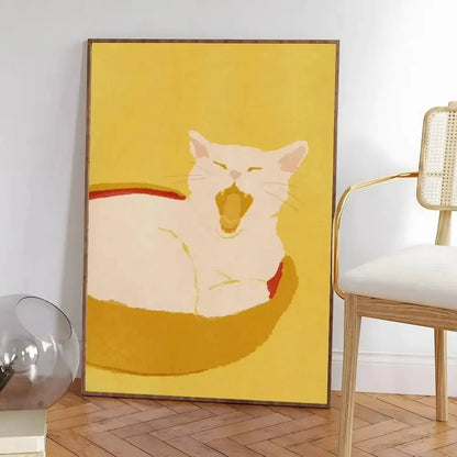 Colorful Cat Interior Canvas Wall Art