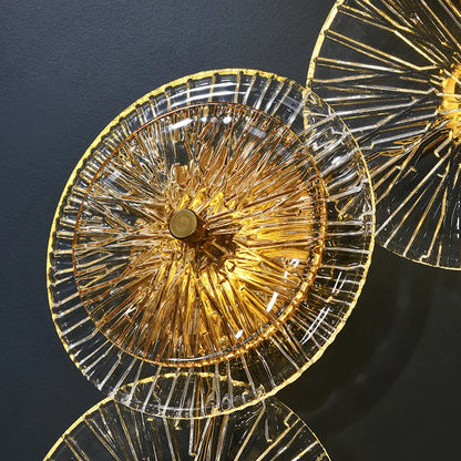 glass wall sconce, side profile showing mounting depth