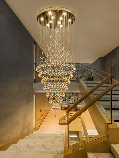 Crystal chandelier, 11.8 in across and 31.5 in long, for a bedroom
