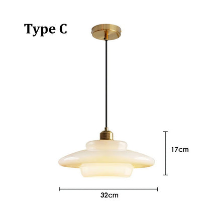 Cream Glass Art Pendant Light