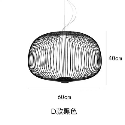 Black spoke chandelier style D in the large 70 centimetre size